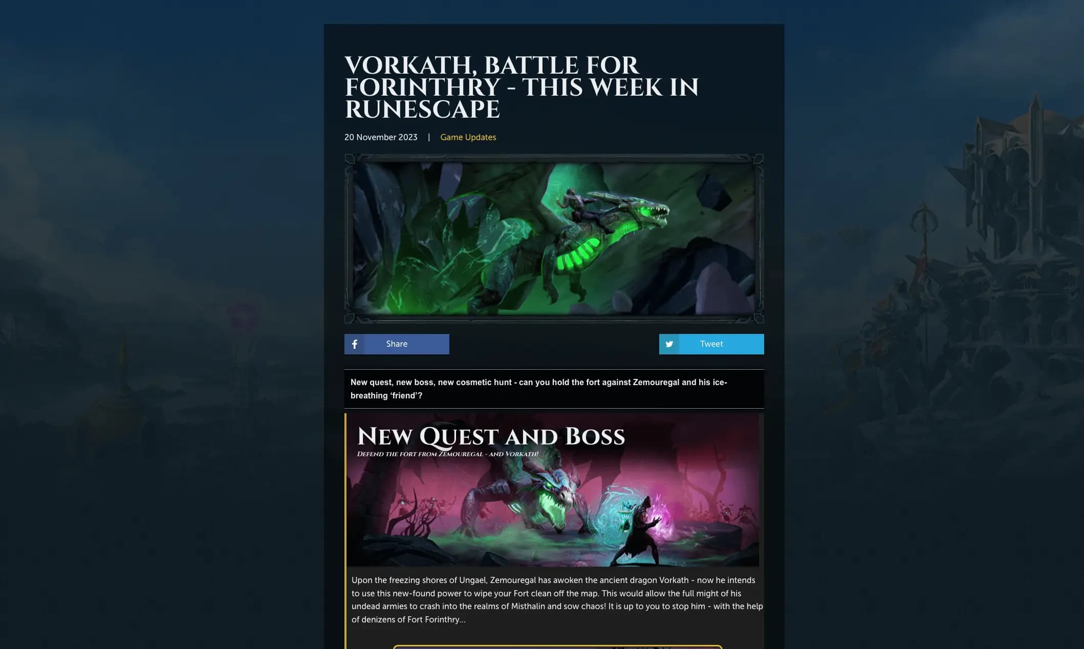 A RuneScape news article